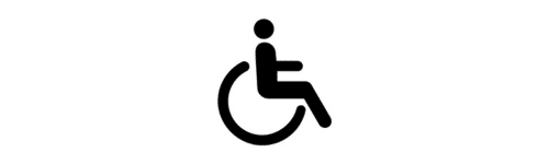 Wheelchair accessibility section sign.