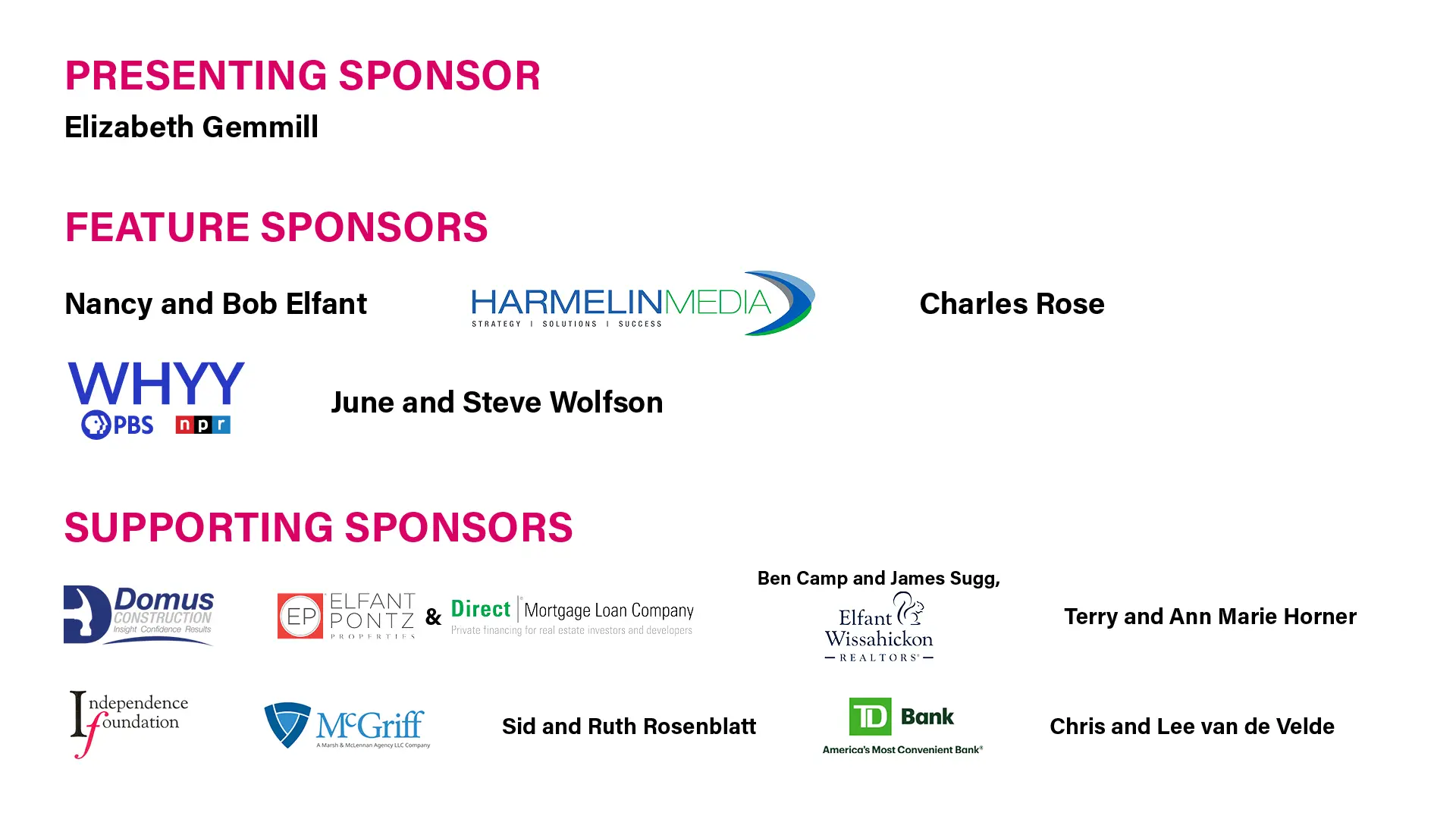 Cabaret 2025 Sponsors Thanks to our Sponsors!