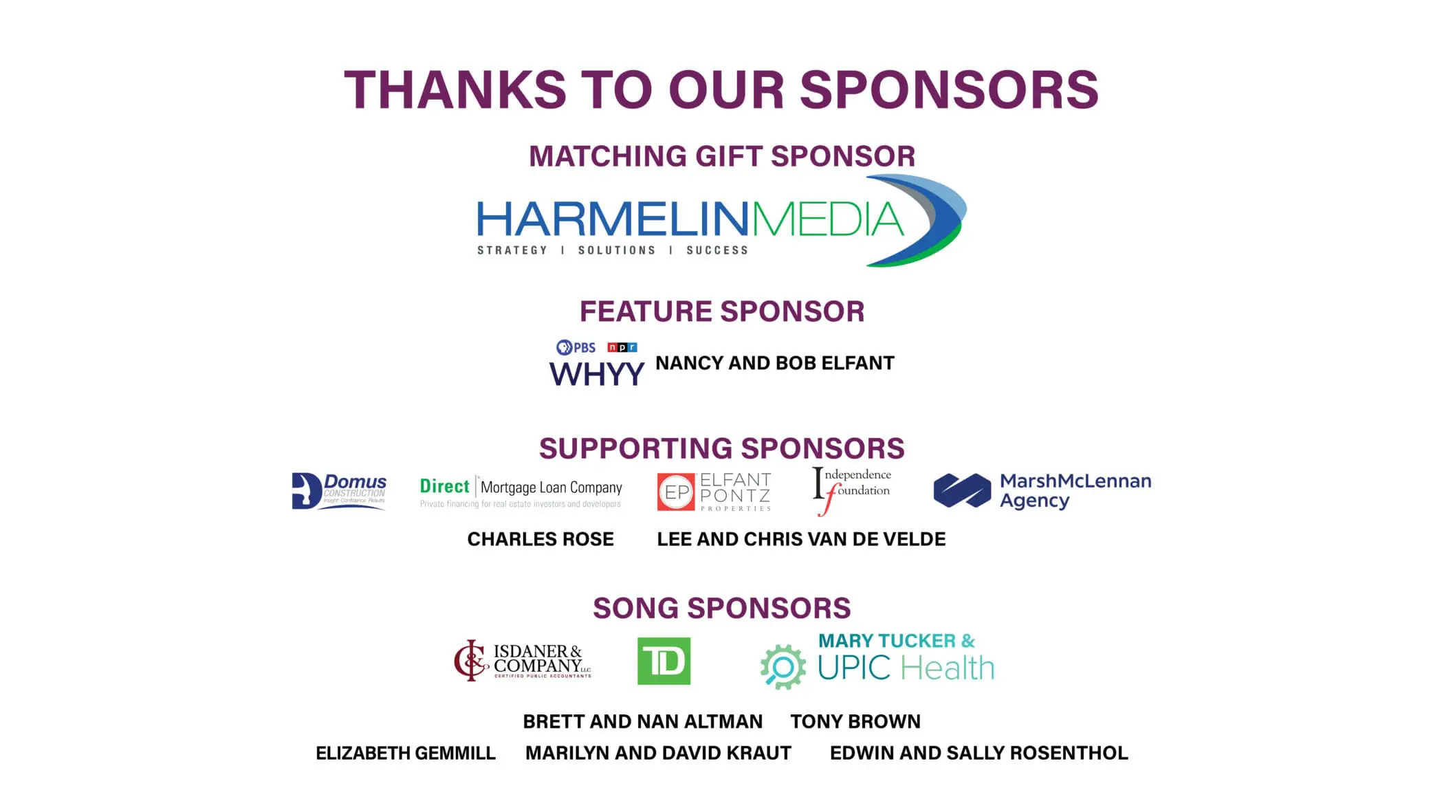 Thanks to our Sponsors!
