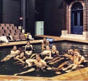 The Cast of Metamorphsoes in the pool for the first time