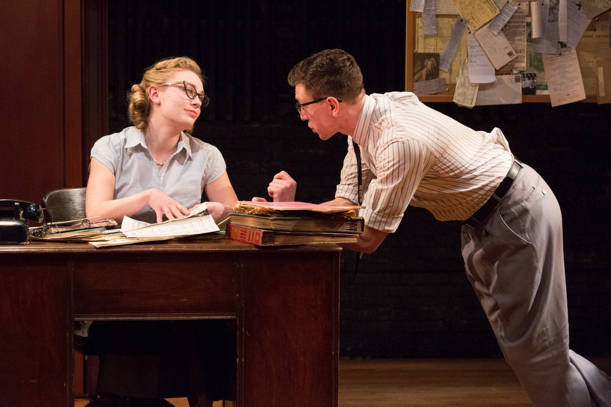 Emilie Krause as Katherine Sherman and Brian Cowden as Nathan Wise. Photo by Mark Garvin.